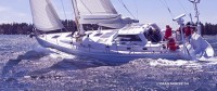 New Morning built by Lyman Morse Test sail in the St Georges River